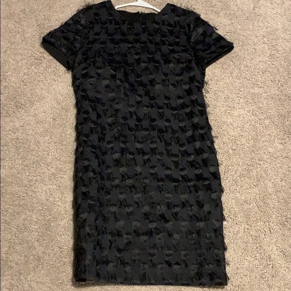 Black feathered Banana Republic cocktail dress - Picture 1 of 2